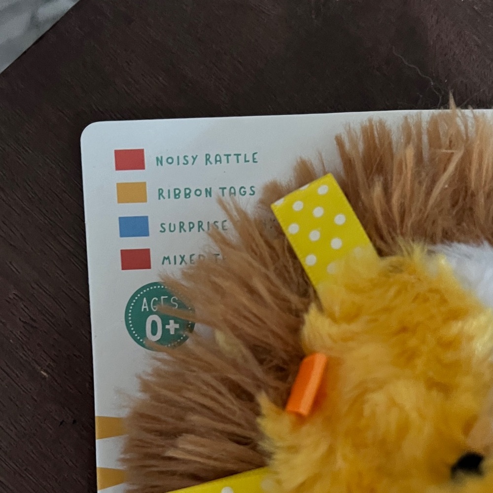 Sensory Snugg❤️bles-Plush Yellow Lion Comfort Toy with Ribbon Mane - Picture 6 of 7